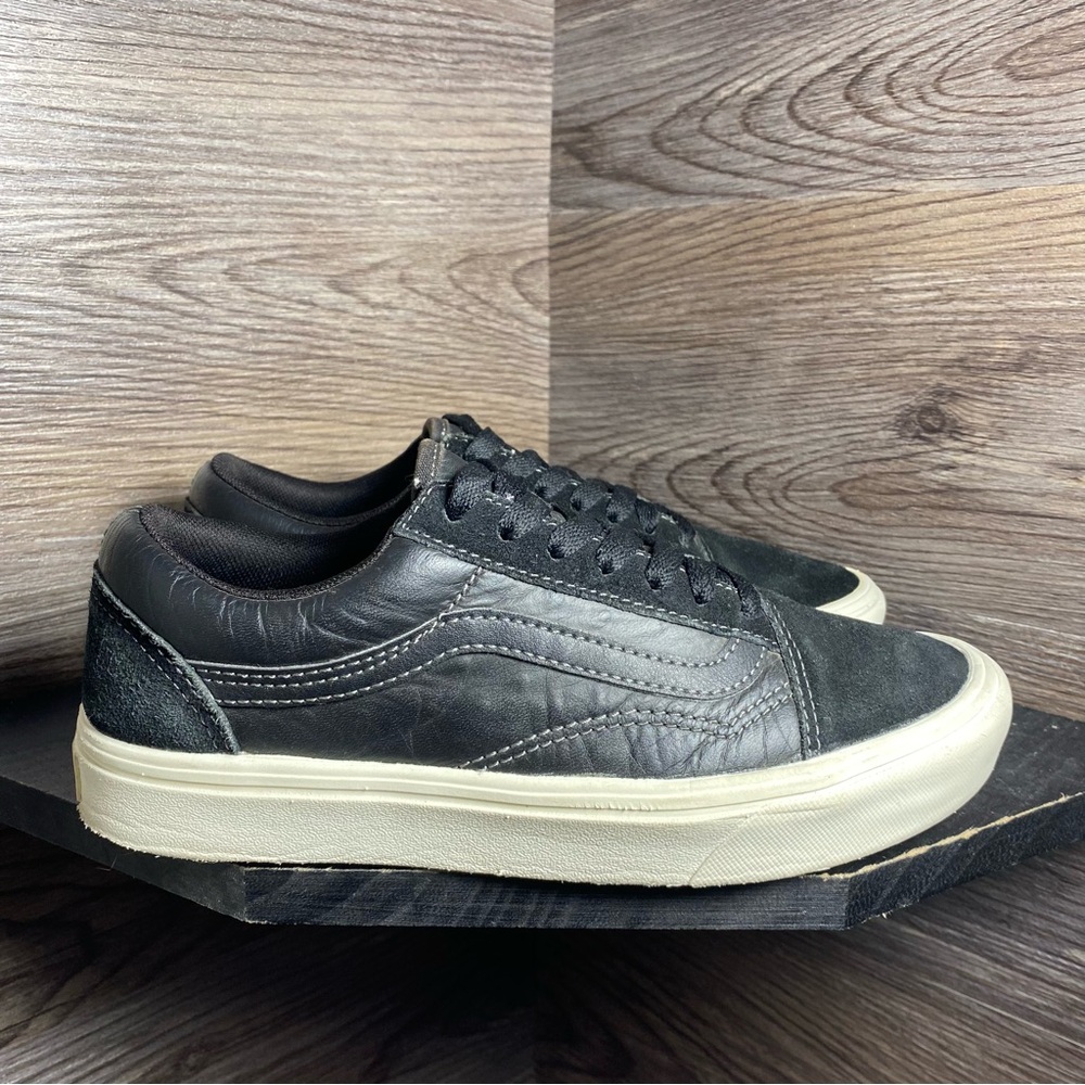 Vans old skool black white leather suede